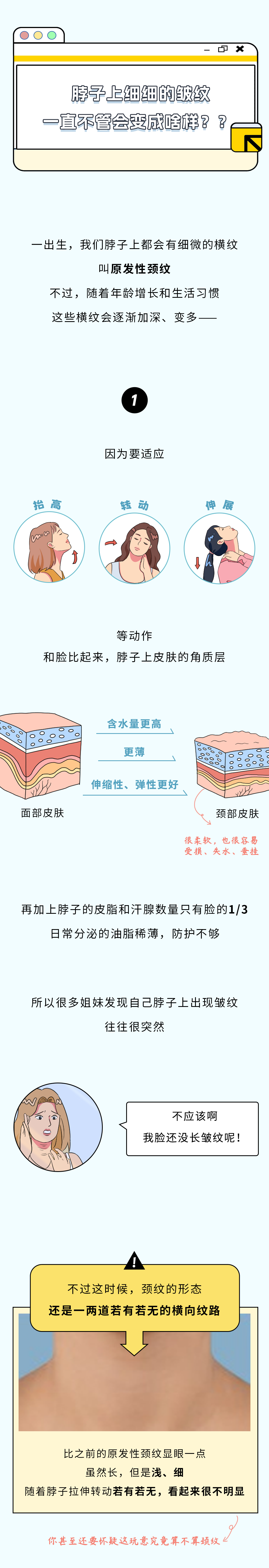 女生脖子上细细的皱纹，一直不管会变成啥样？？？